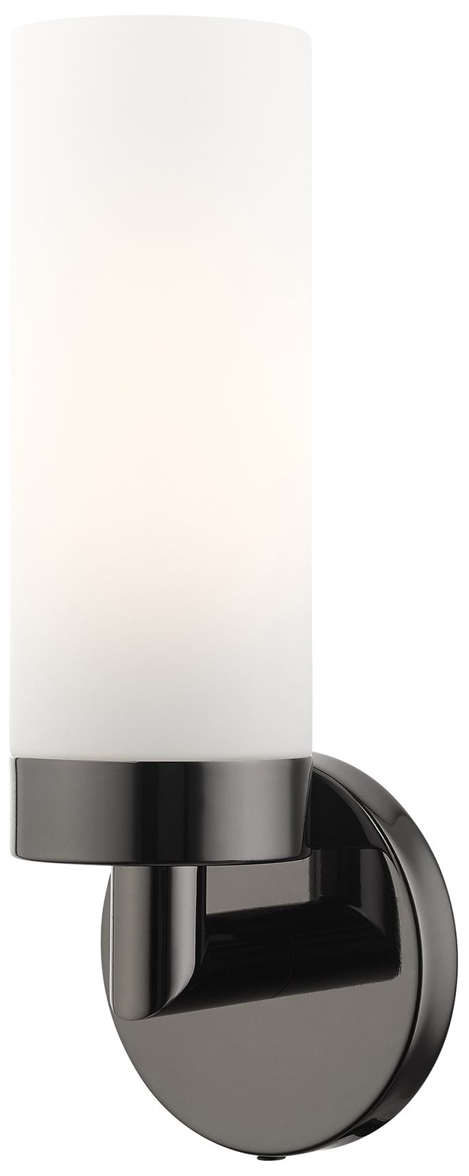 Aero 11 3/4" High Black Chrome and White Glass Wall Sconce