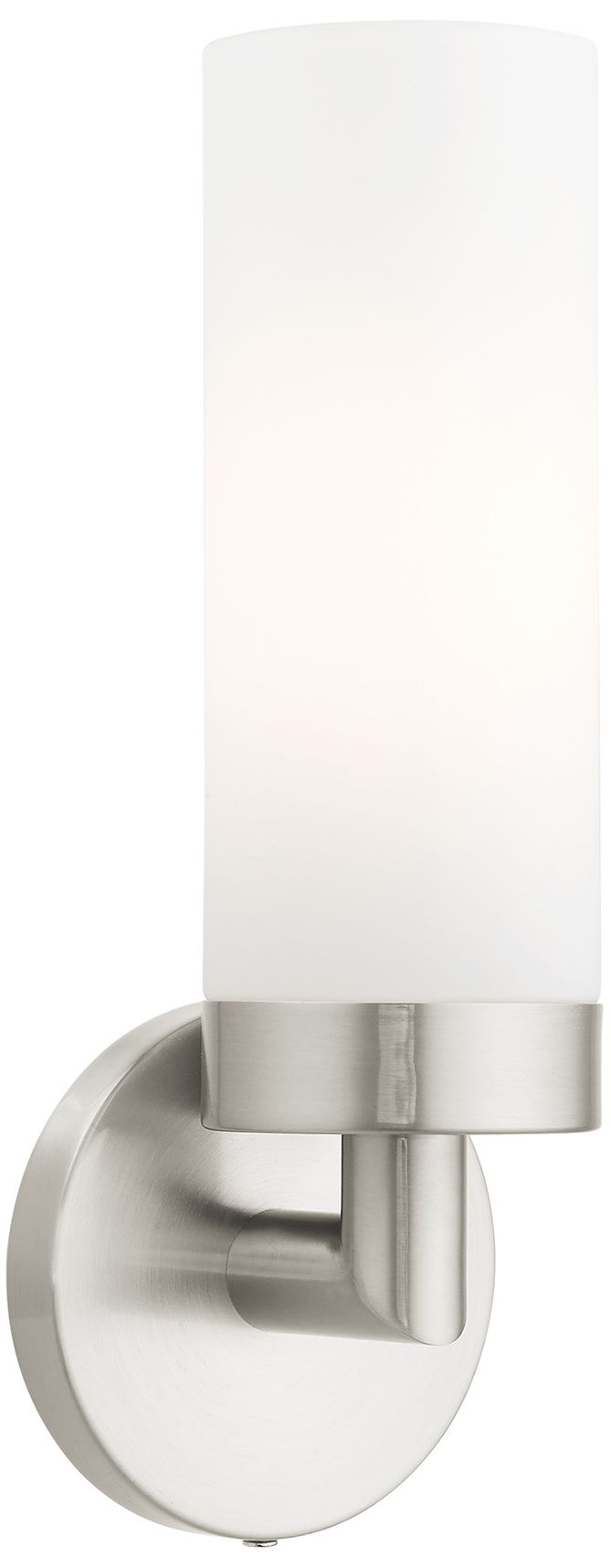 Aero 11 3/4" High Brushed Nickel and White Glass Wall Sconce