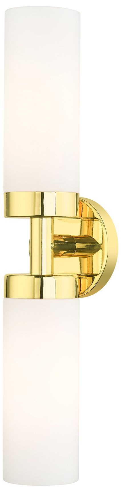 Aero 19 1/4"W Polished Brass White Glass 2-Light Bath Light