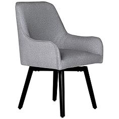 Spire Heather Gray Fabric Luxe Swivel Accent Chair