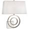 Saturn Polished Nickel and White Marble Right Table Lamp