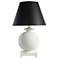 Wildwood Opus White Ceramic Accent Table Lamp with Black Shade