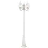 Frontenac 84&quot;H White 3-Lantern Outdoor Post Light with Base