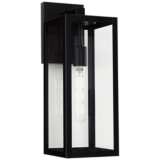Titan 17&quot; High Mystic Black and Glass Outdoor Wall Light