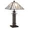 Franklin Iron Works Wrought Iron Tiffany-Style Table Lamp