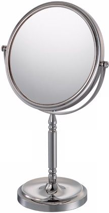 Chrome Recessed Base 5X Magnified Vanity Makeup Stand Mirror