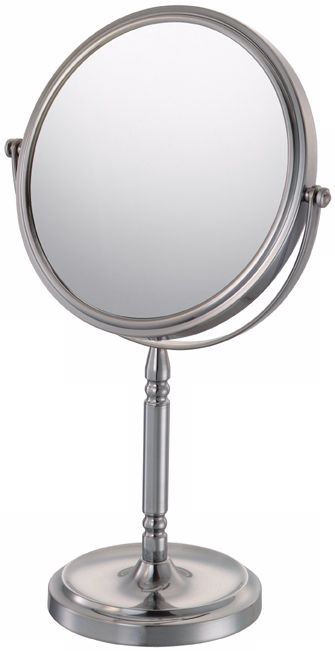 Aptations Brushed Nickel Recessed Base Vanity Stand Mirror 99937