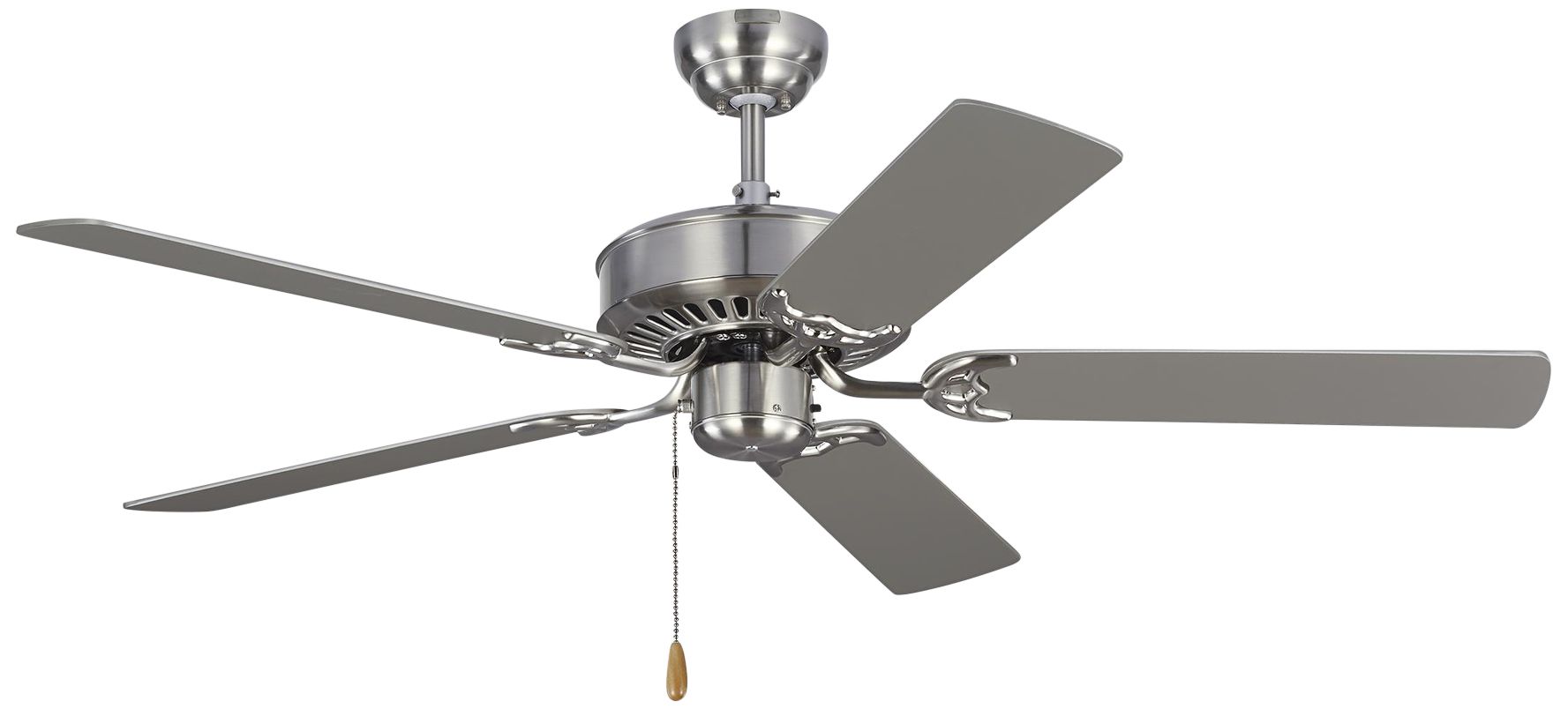 52" Monte Carlo Haven Brushed Steel Pull Chain Ceiling Fan