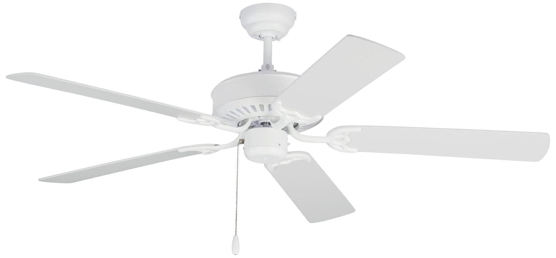 52" Monte Carlo Haven Matte White Pull Chain Ceiling Fan