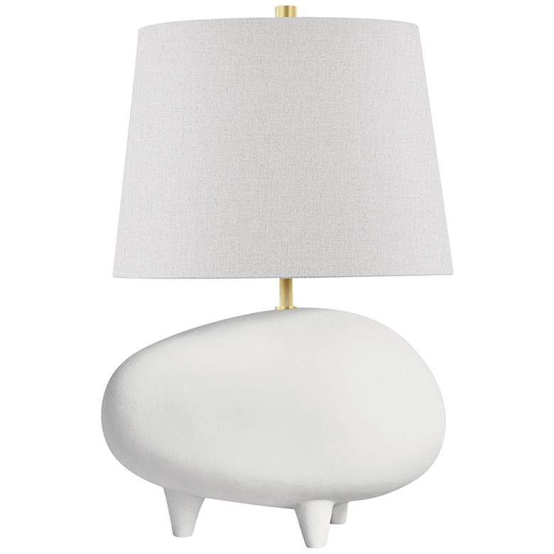 Tiptoe 18 1/2&quot;H White and Cream Ceramic Accent Table Lamp