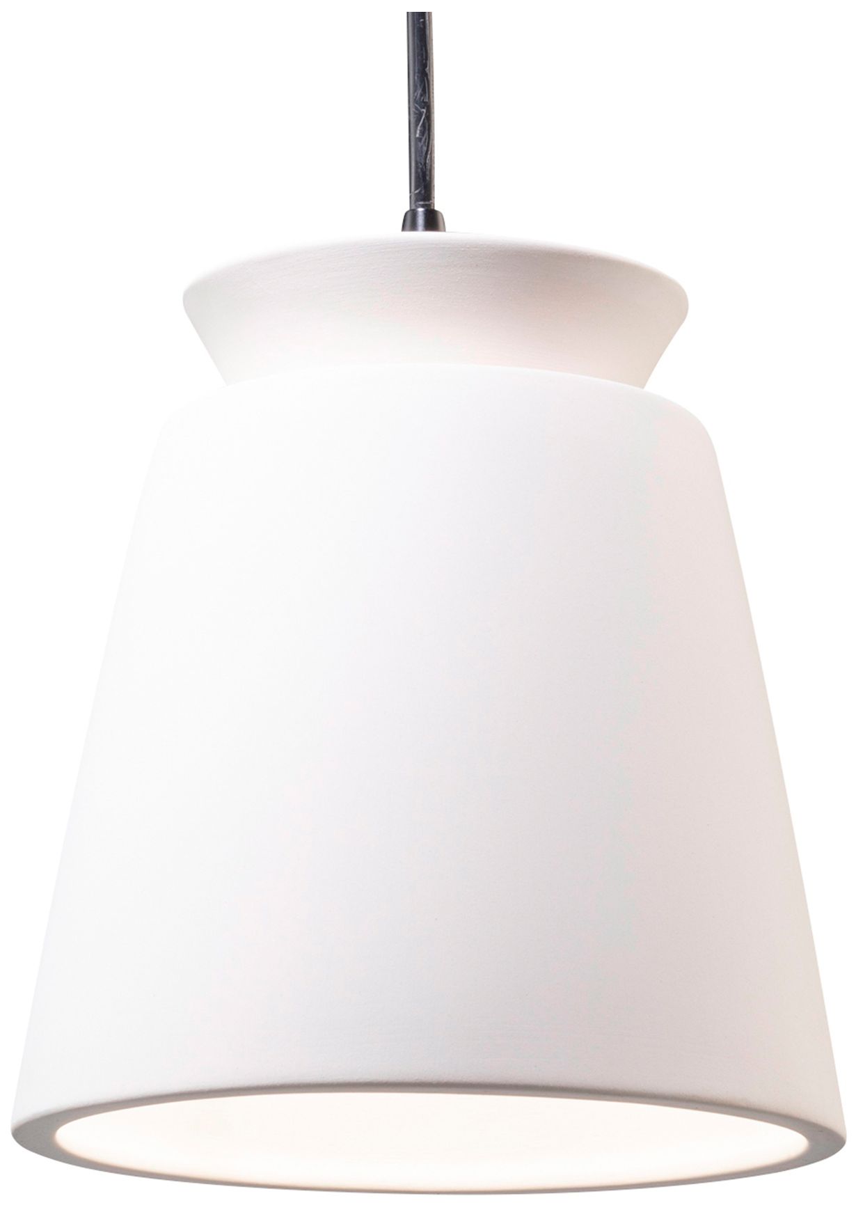 Trapezoid 7 3/4" Wide Bisque Ceramic Mini Pendant Light