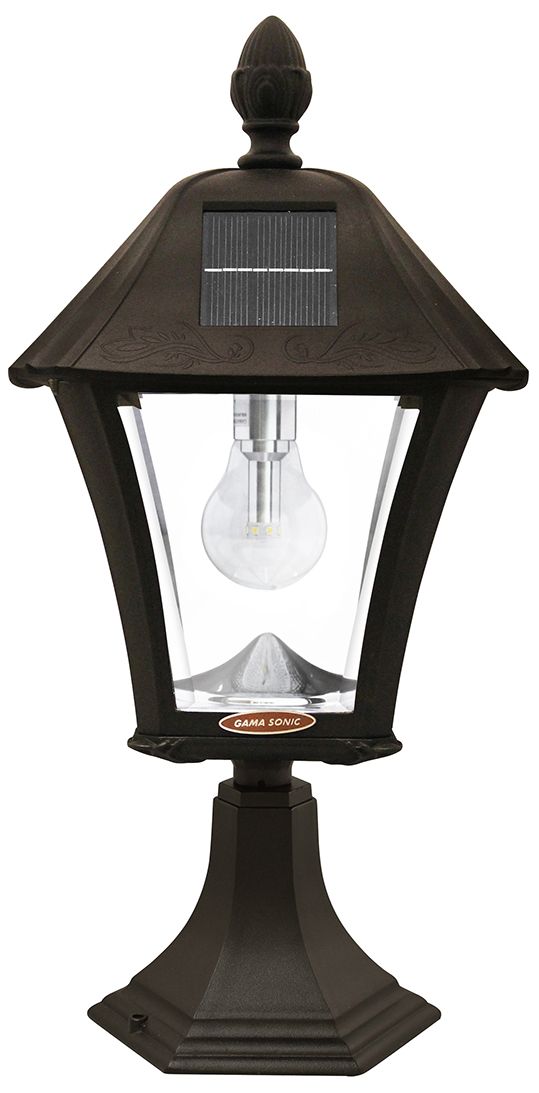 Baytown 17" High Black Solar LED Outdoor Post Light