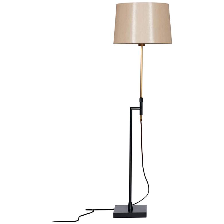 Brooklyn Black and Aged Brass Metal Adjustable Floor Lamp