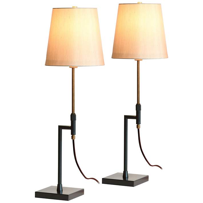 Brass Adjustable Table Lamps Set, Brooklyn Brass Table Lamp