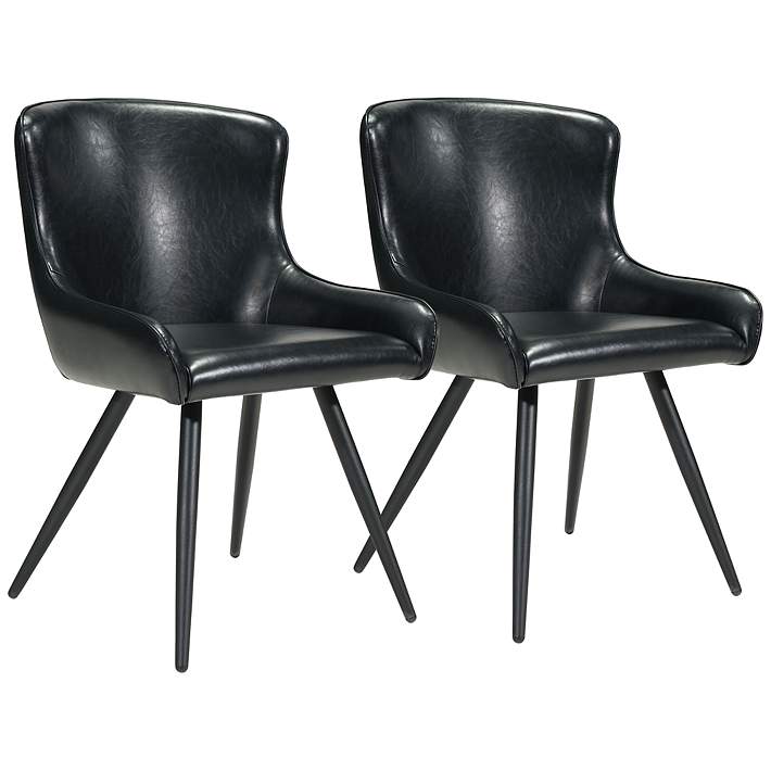 Zuo Dresden Black Faux Leather Dining, Black Faux Leather Dining Room Chairs