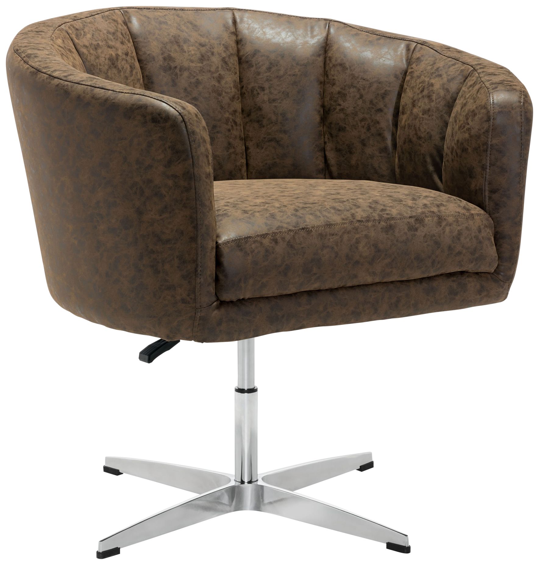 Zuo Wilshire Coffee Faux Leather Swivel Occasional Chair 99K36