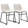 Zuo Smart White Faux Leather Dining Chairs Set of 2