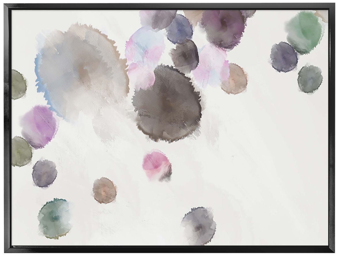 Watercolor Droplets 41 3/4" Wide Framed Canvas Wall Art