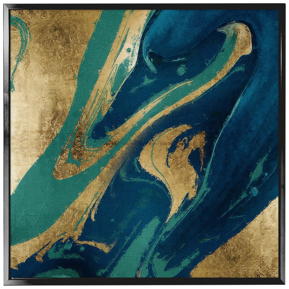 The River From Sky 37 3/4" Square Framed Canvas Wall Art