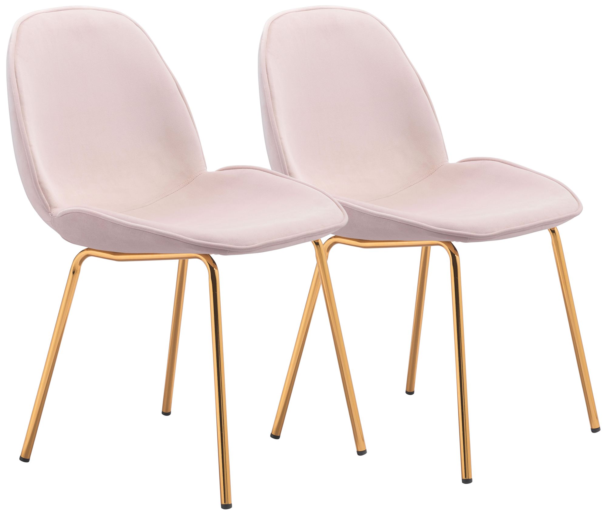 Zuo Siena Rose Pink Fabric Dining Chairs Set of 2 99M84 Lamps Plus