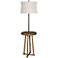 Forty West Mac Gray Metal and Natural Wood Floor Lamp with Tray Table