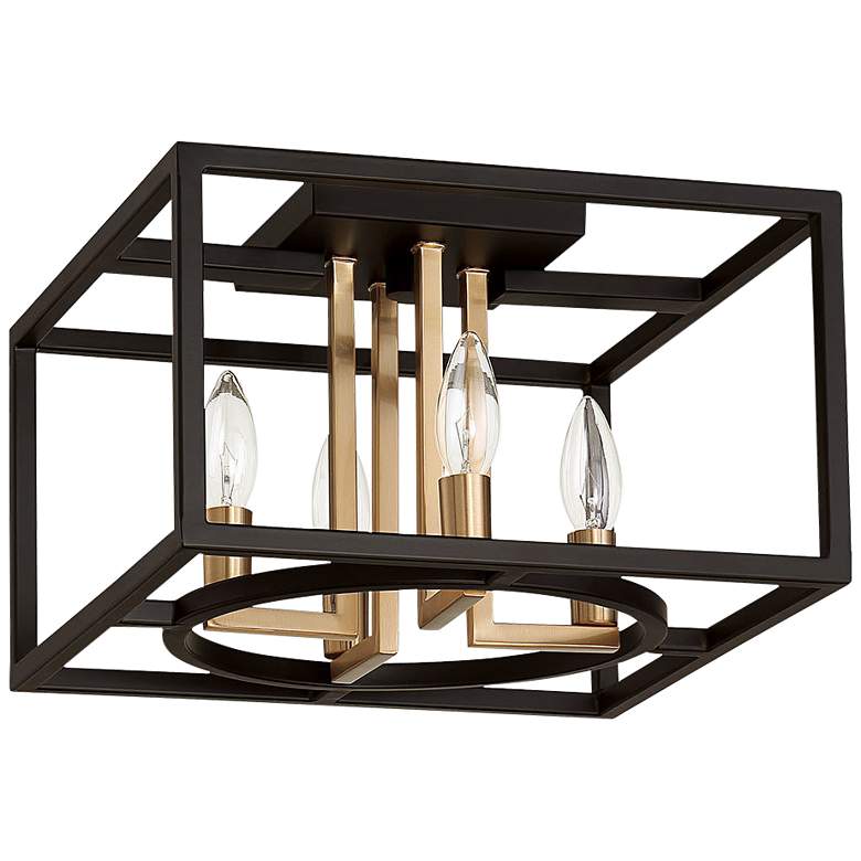 Eglo Mundazo 13&quot;W Black and Gold 4-Light Ceiling Light