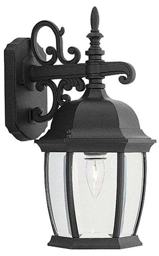 Tiverton 16" High Clear Glass Black Outdoor Wall Light