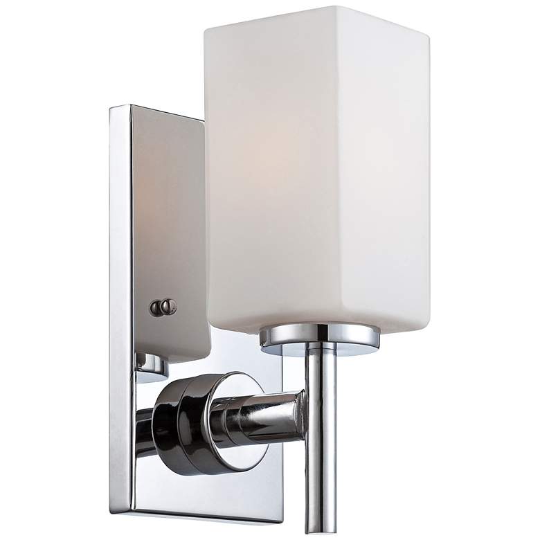 Dakota 10&quot; High Frosted Glass Polished Chrome Wall Sconce