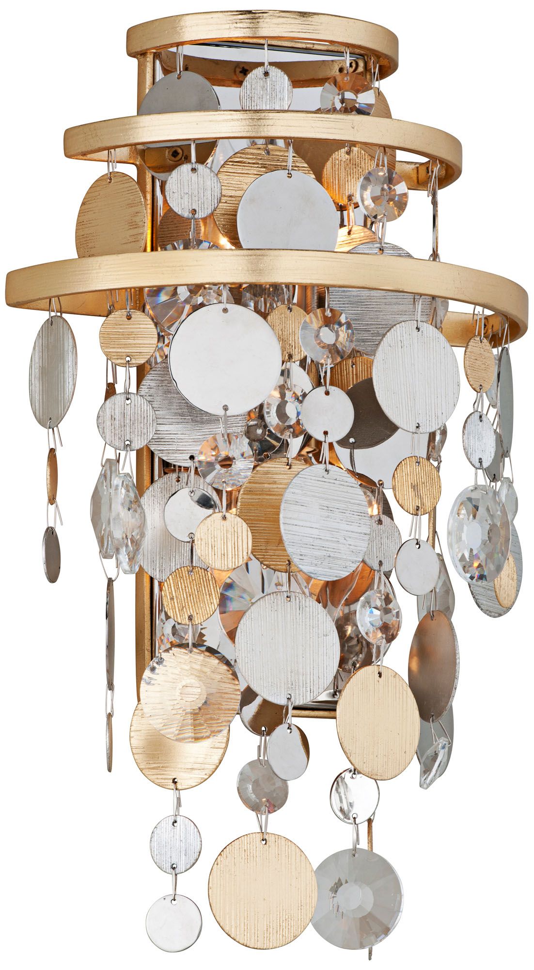 Corbett Ambrosia 16" High Gold and Silver Leaf Wall Sconce