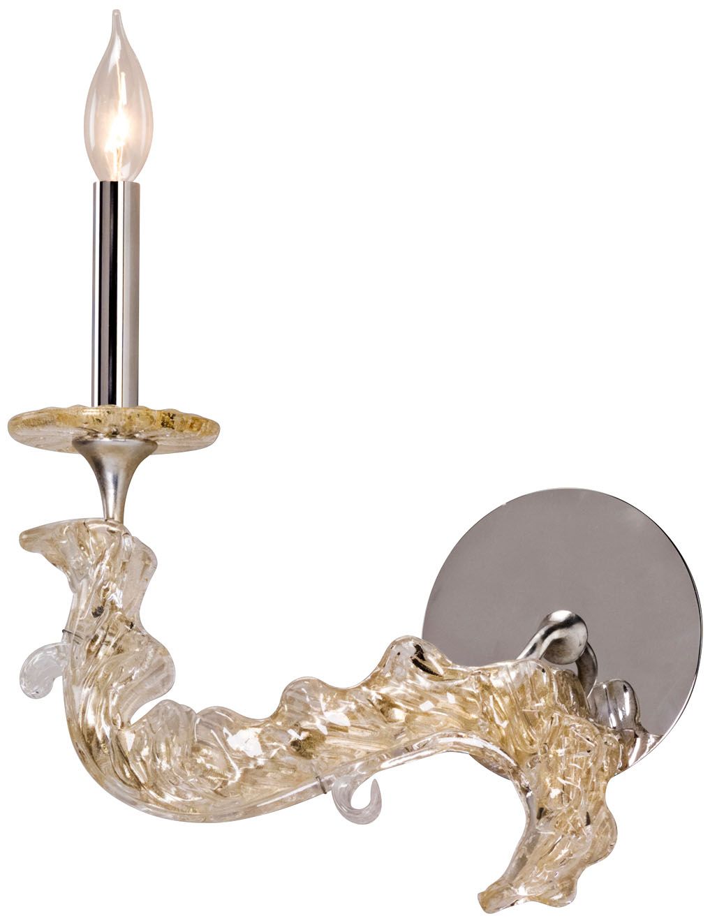 Corbett Cielo Left 14 3/4" High Silver Leaf Wall Sconce