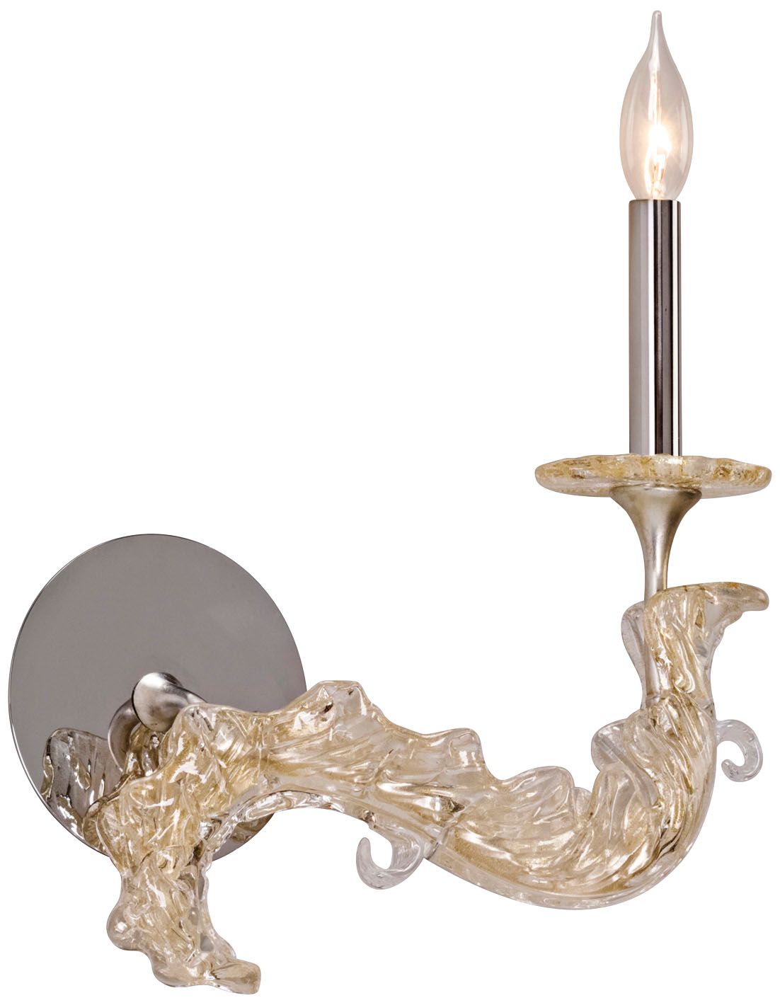 Corbett Cielo Right 14 3/4" High Silver Leaf Wall Sconce