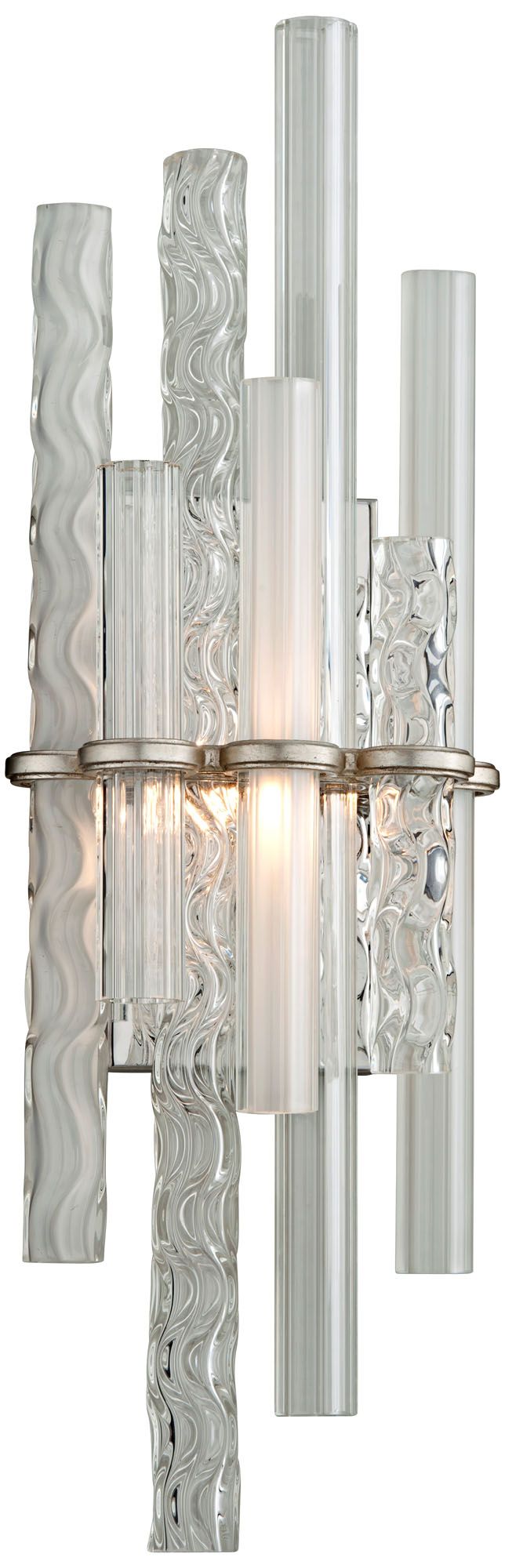 Corbett Manhattan 27" High Satin Silver Leaf LED Wall Sconce