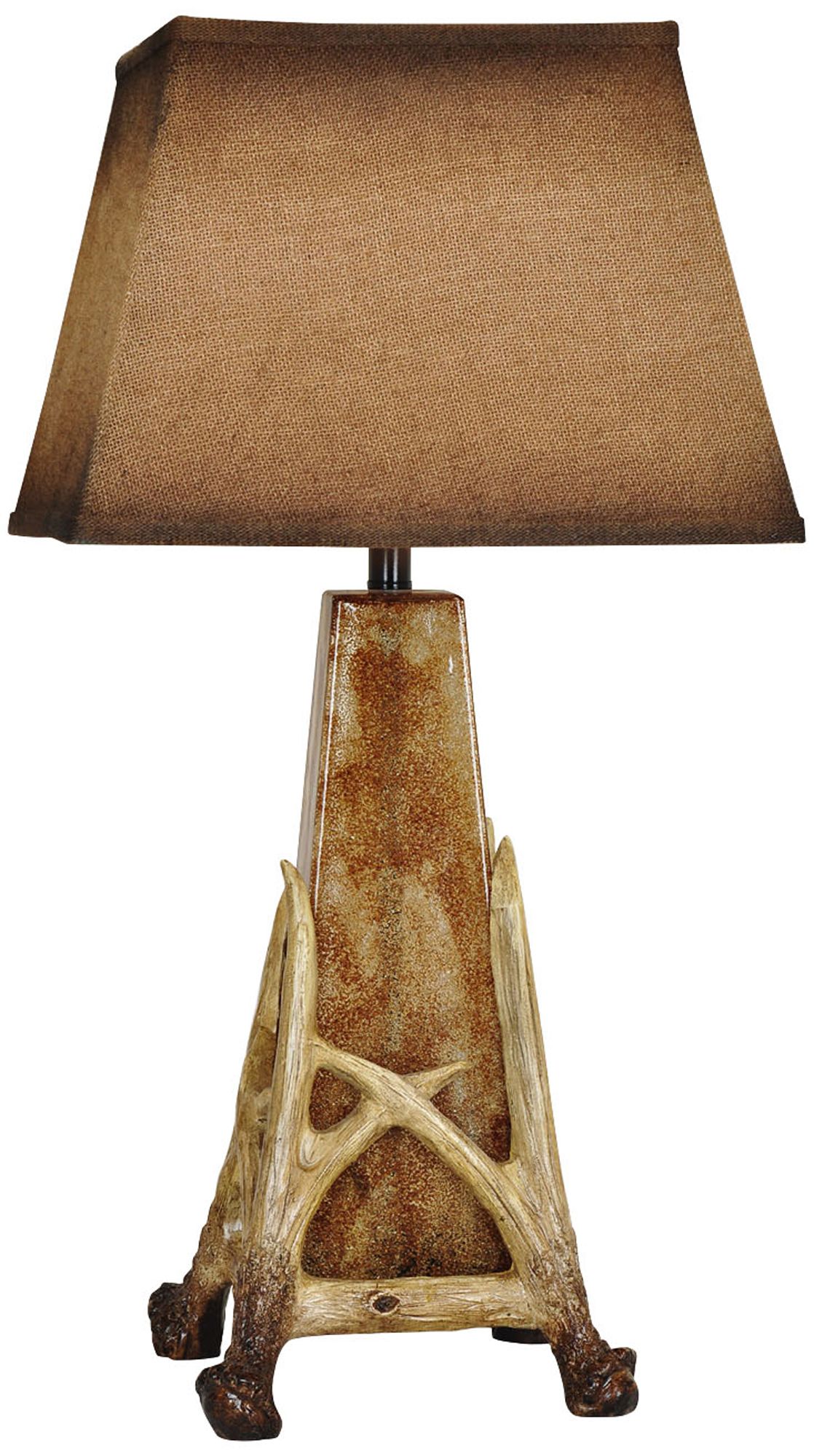 Crestview Collection Antler Cage Antique Glass Table Lamp