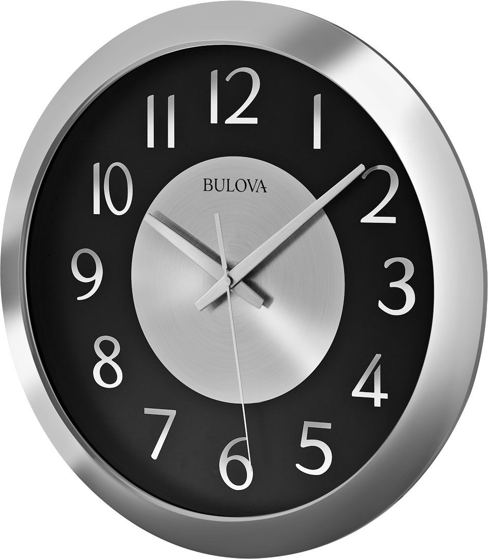 Bulova Music Streamer Silver 16"W Bluetooth Wall Clock