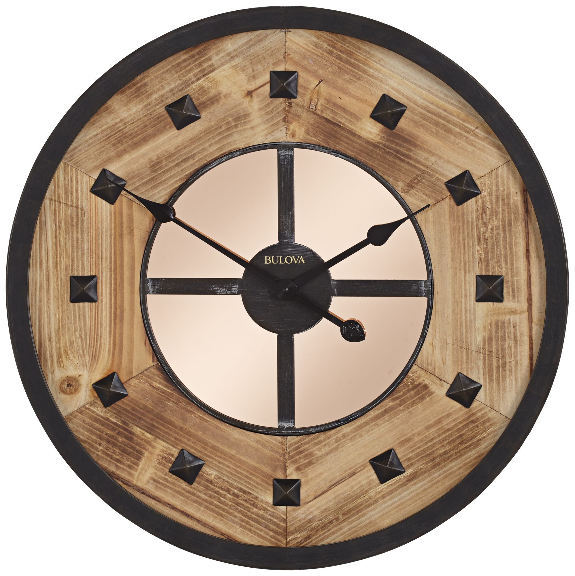 Bulova Murray Hill Aged Iron 24" Round Wall Clock 9D488 Lamps Plus