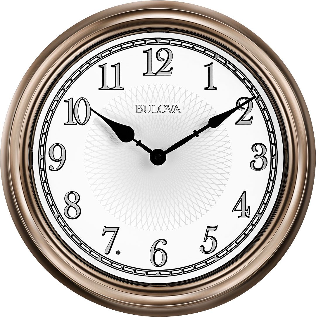 Bulova Light Time Champagne 14" Round Wall Clock