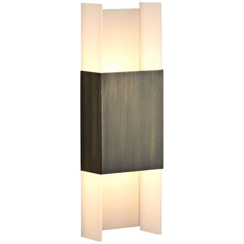Cerno Ansa 15 1/2&quot; High Distressed Brass LED Wall Sconce