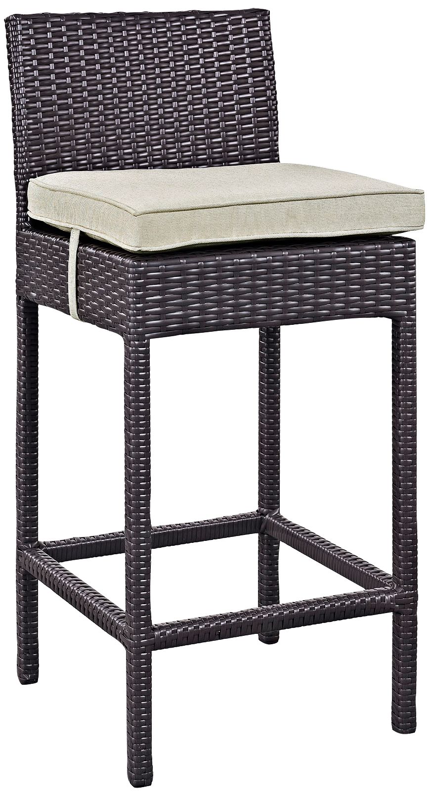 Lift 27 1/2" Beige Fabric Espresso Outdoor Patio Barstool