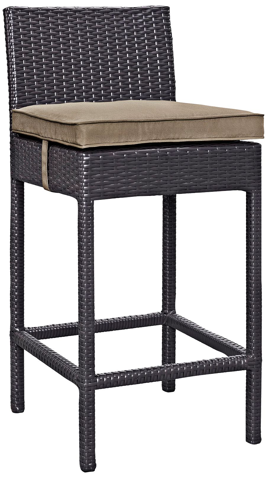 Lift 27 1/2" Mocha Fabric Espresso Outdoor Patio Barstool