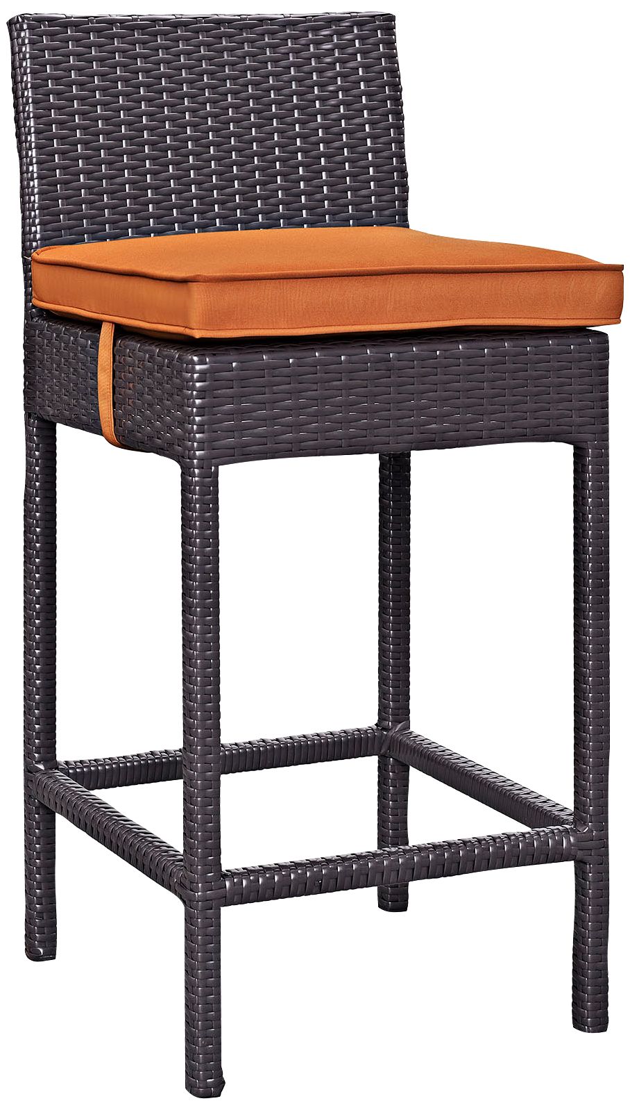 Lift 27 1/2" Orange Fabric Espresso Outdoor Patio Barstool