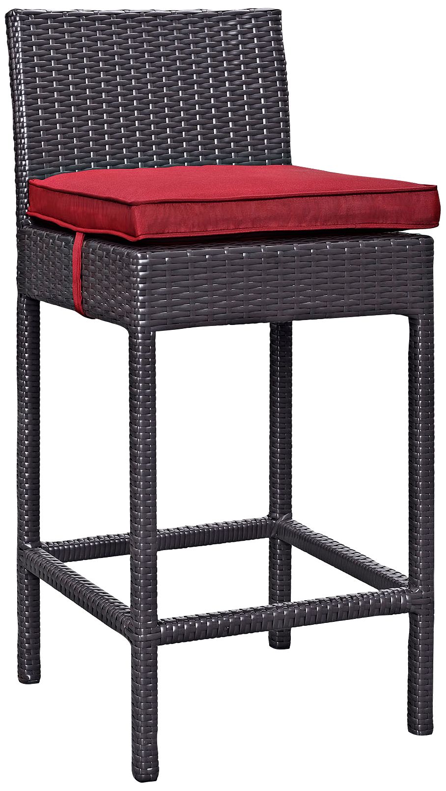 Lift 27 1/2" Red Fabric Espresso Outdoor Patio Barstool