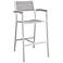 Maine 29" White Light and Gray Outdoor Patio Barstool