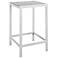 Maine White Light and Gray Square Outdoor Patio Bar Table