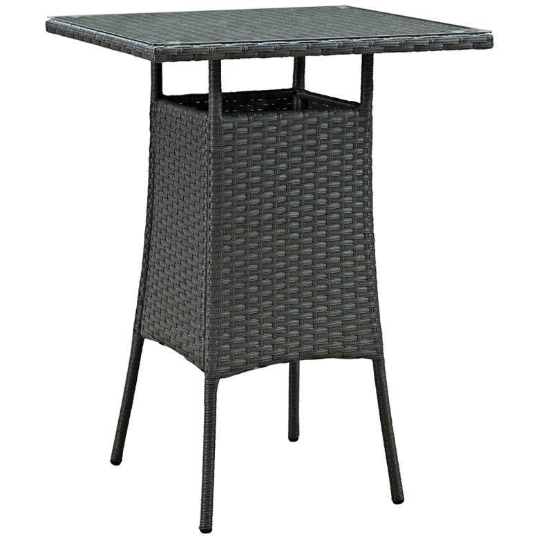 Sojourn Small Chocolate Square Outdoor Patio Bar Table