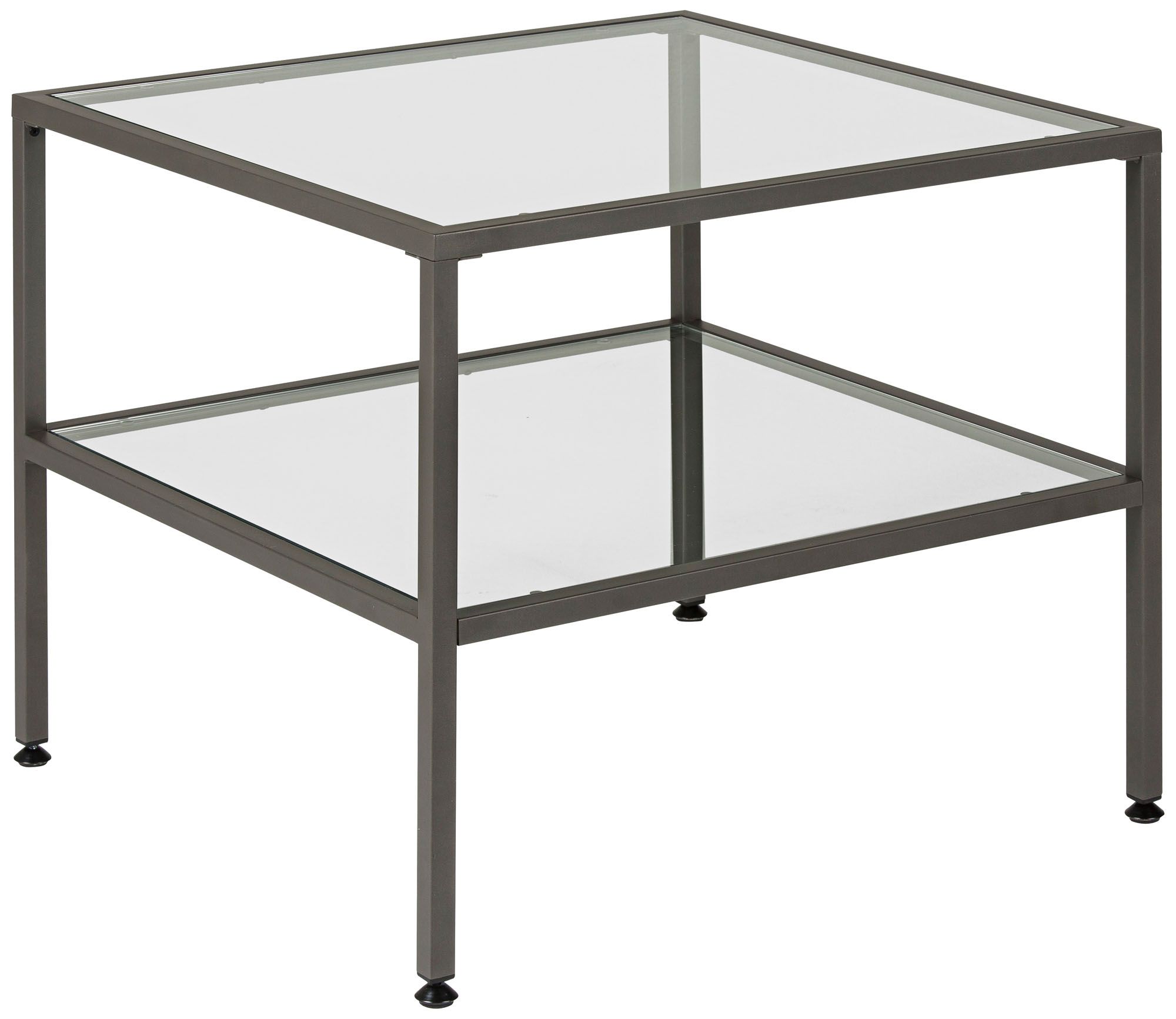 Studio Designs 25" Wide Pewter Finish Glass End Table