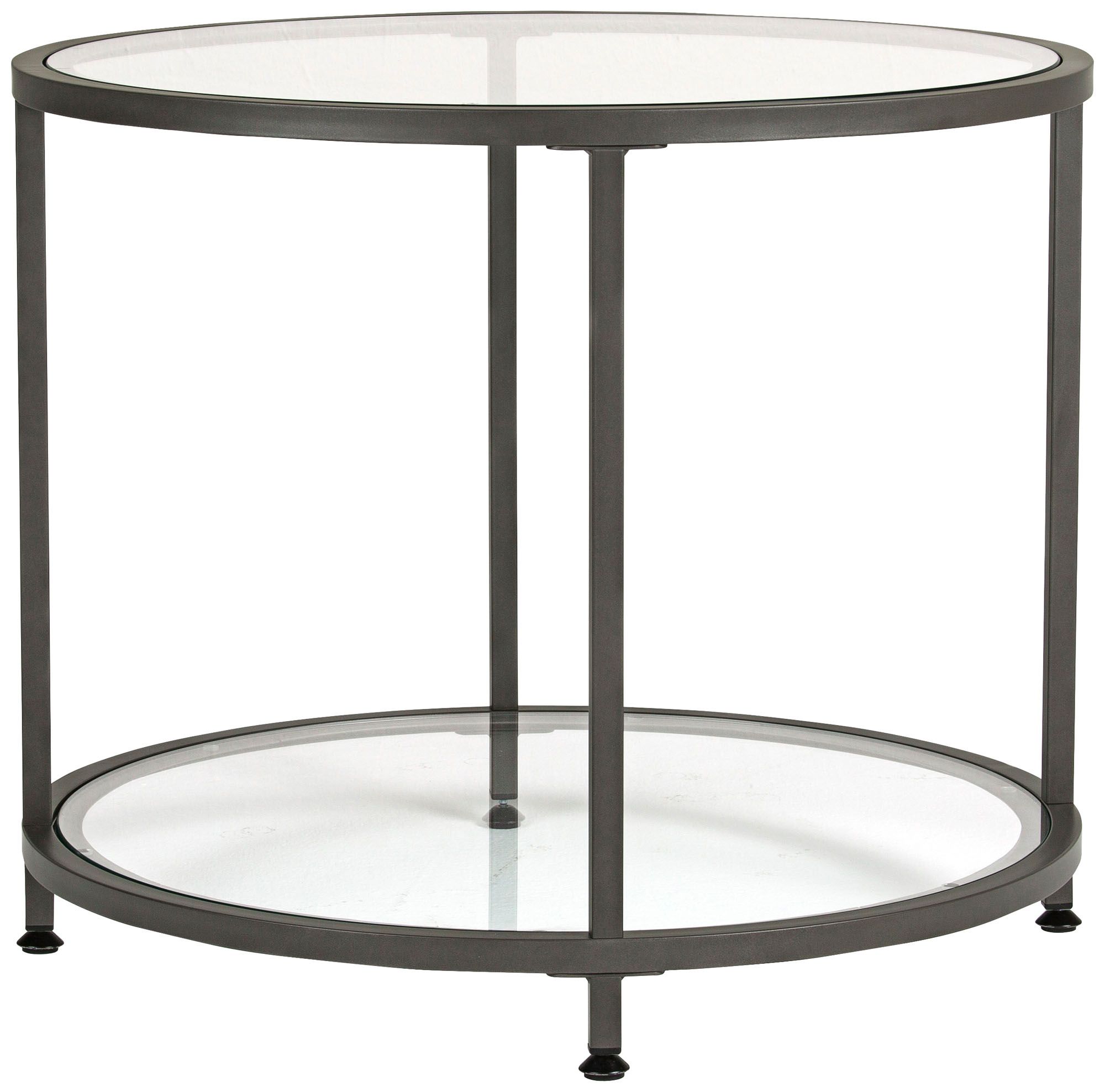 Studio Designs 26" Wide Pewter Finish Round End Table