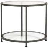Studio Designs 26&quot; Wide Pewter Finish Round End Table