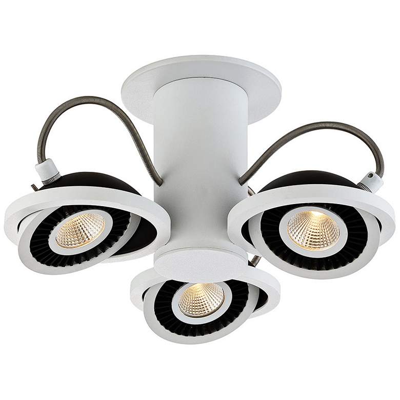 Image 2 Vision 3-Light White and Black Round LED Track Fixture