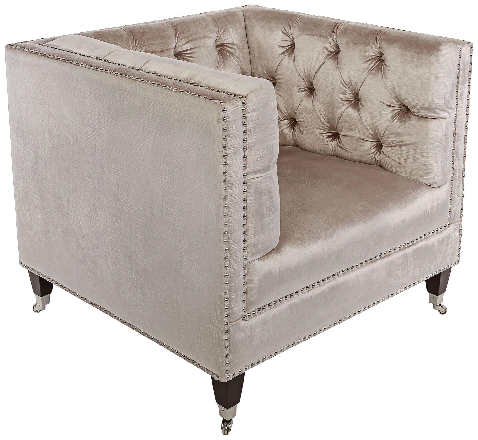 Miller Pearl Velvet Hollywood Glam Tufted Square Armchair 9f114 Lamps Plus