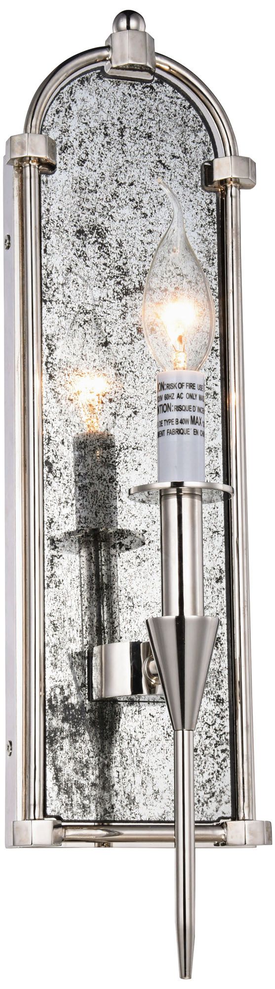 Bavaria 19" High Polished Nickel 1-Light Wall Sconce